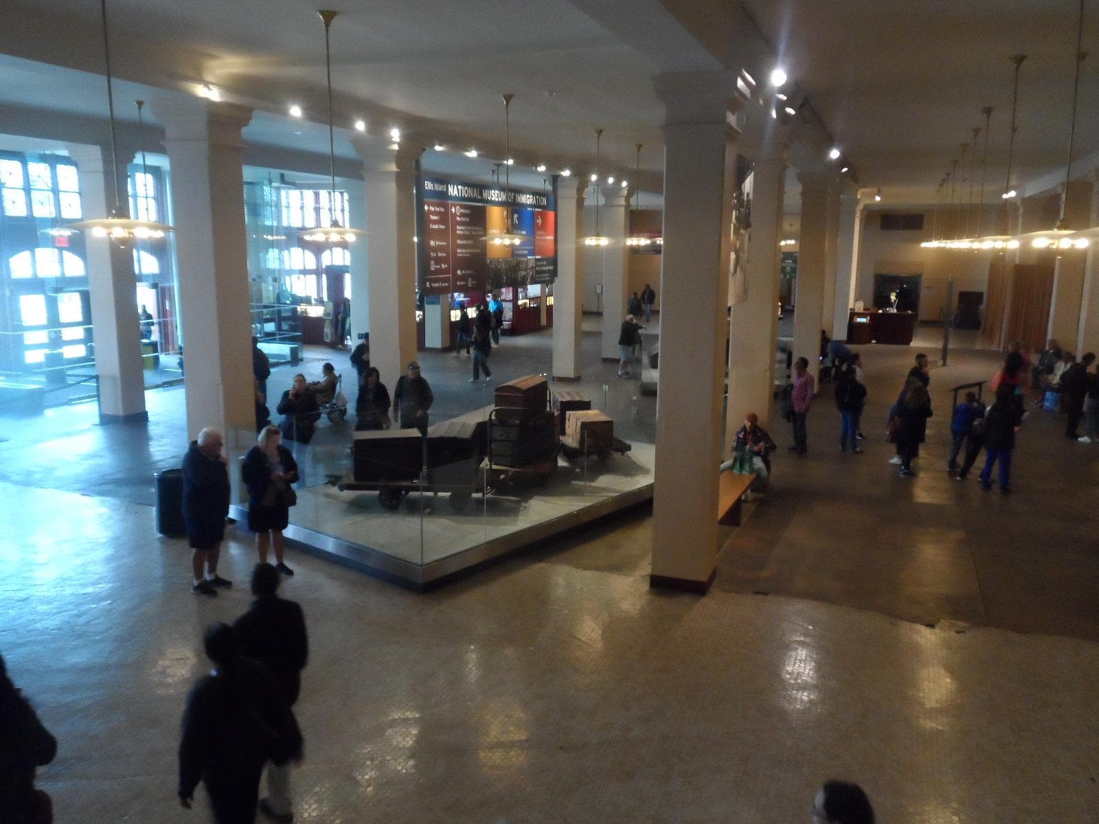 A view of the Baggage Room from the stairs leading up to the Registration Room; photo credit: Katherine Michel